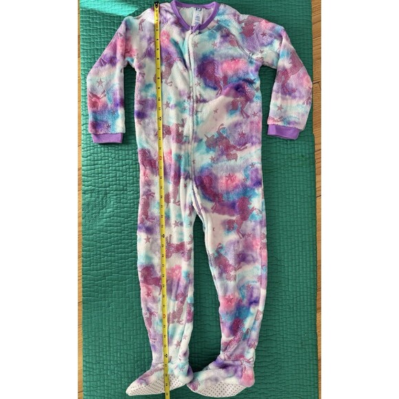 The Children's Place Pajamas Footed Fleece Size 5T Unicorn Sparkly Purple Pink - Picture 3 of 16